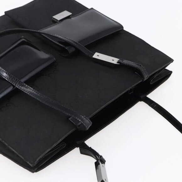 GUCCI GG Canvas Tote Bag Nylon Black Auth - Picture 7 of 15